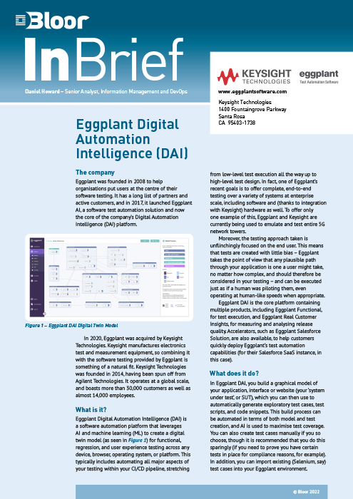 Eggplant Digital Automation Intelligence (DAI)