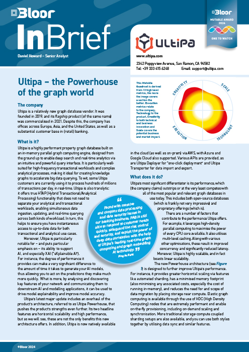 Ultipa – the Powerhouse of the graph world