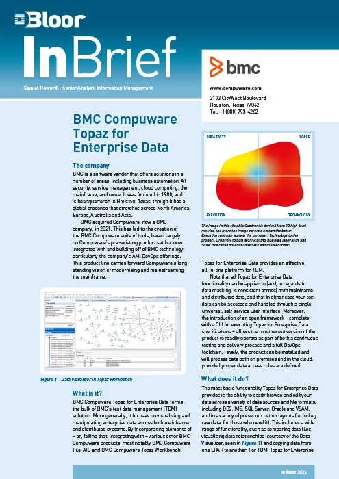 BMC Compuware Topaz for Enterprise Data