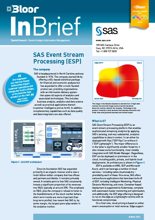 SAS Event Stream Processing (2021)