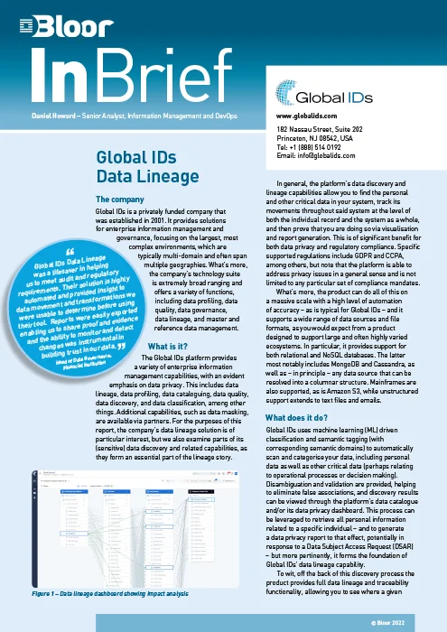 Global IDs Data Lineage
