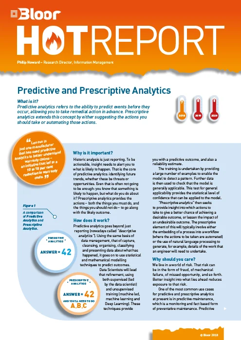 Predictive and Prescriptive Analytics