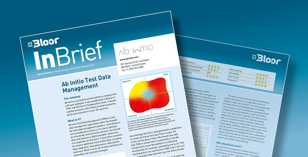 Ab Initio Test Data Management - Bloor Research