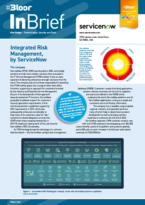 Cover for Integrated Risk Management, by ServiceNow