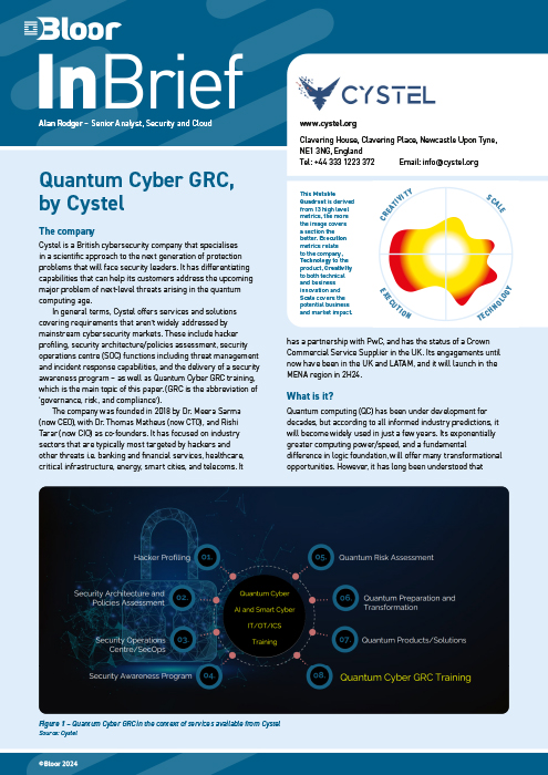 Cover for Quantum Cyber GRC, by Cystel