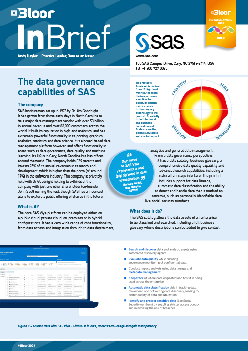 Cover for SAS Data Governance